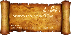 Lazarovics Szimóna névjegykártya